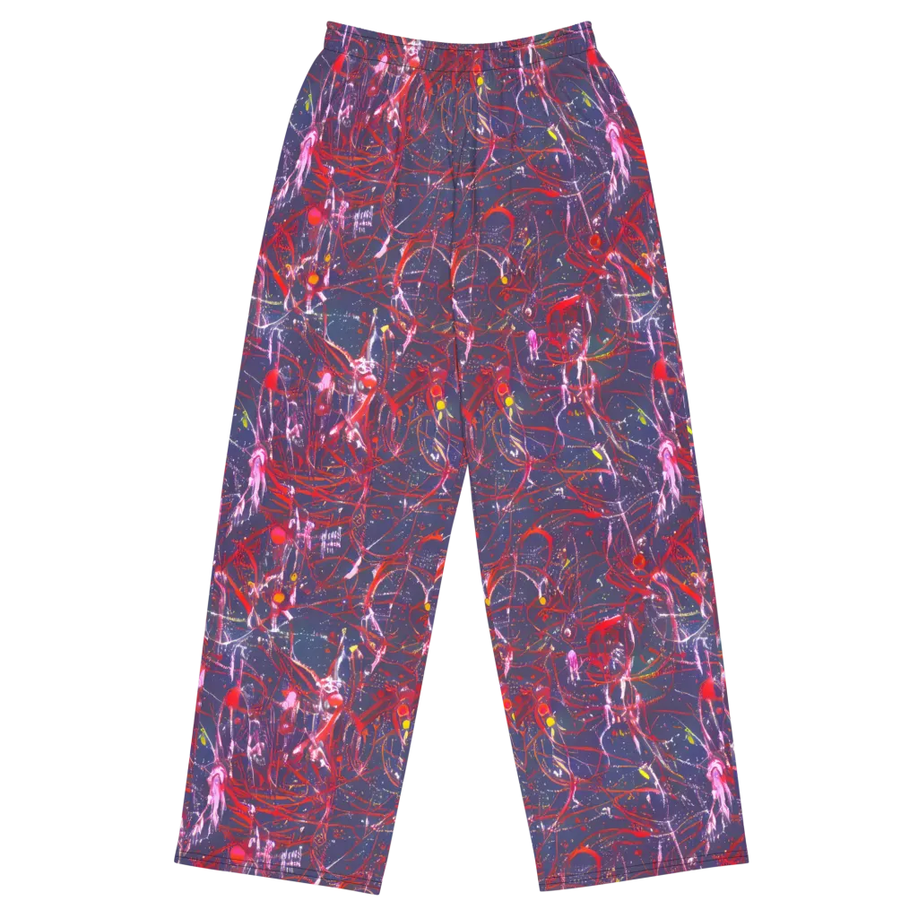 Crimson Circuit on Wide-Leg Pants — Front
