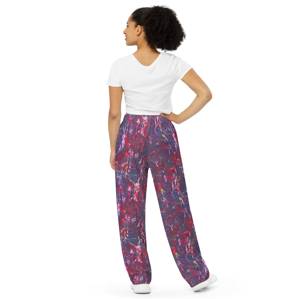 Crimson Circuit on Wide-Leg Pants — Back