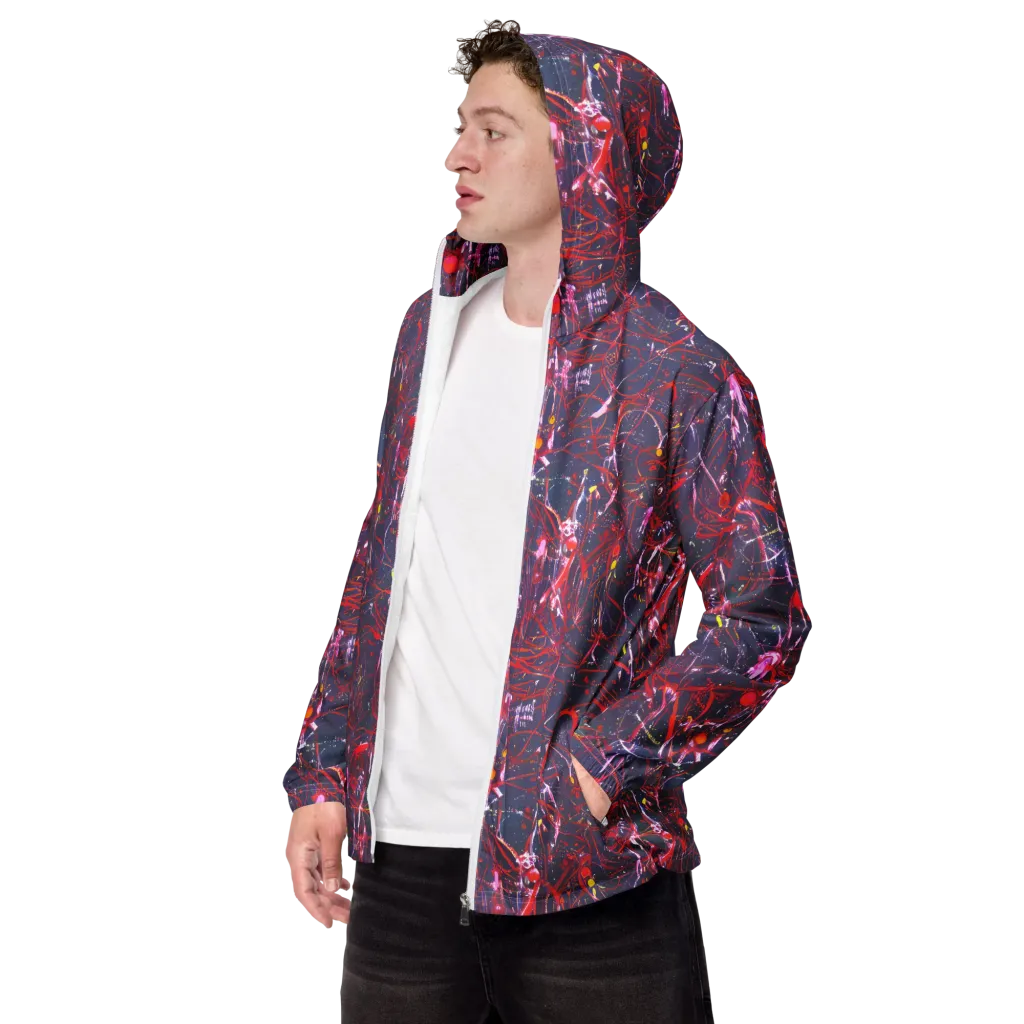 Crimson Circuit on Men's Windbreaker — Left Front