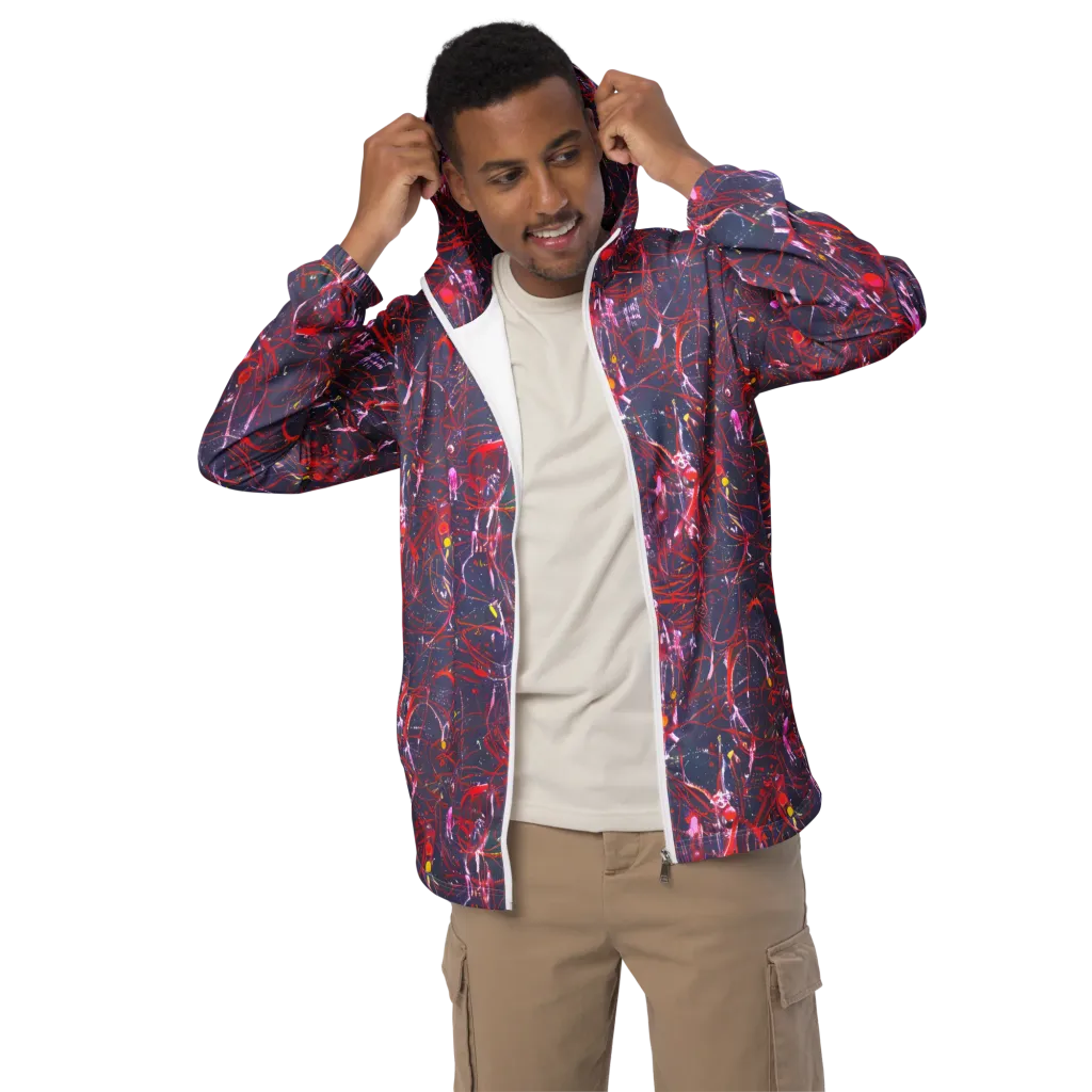 Crimson Circuit on Men's Windbreaker — Front