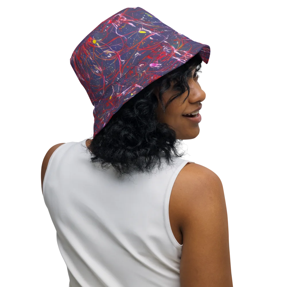 Crimson Circuit on Reversible Bucket Hat — Right Outside