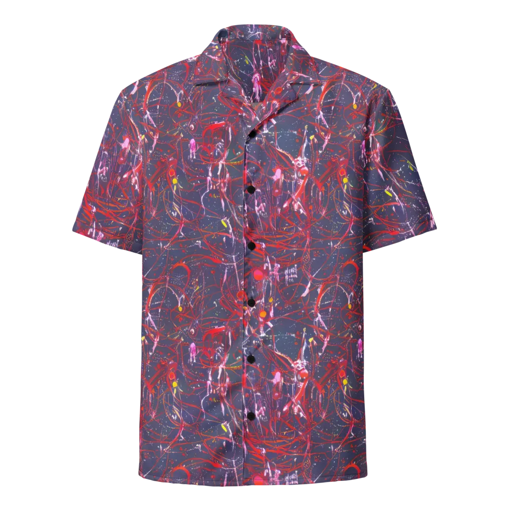 Crimson Circuit on Button Shirt — Front