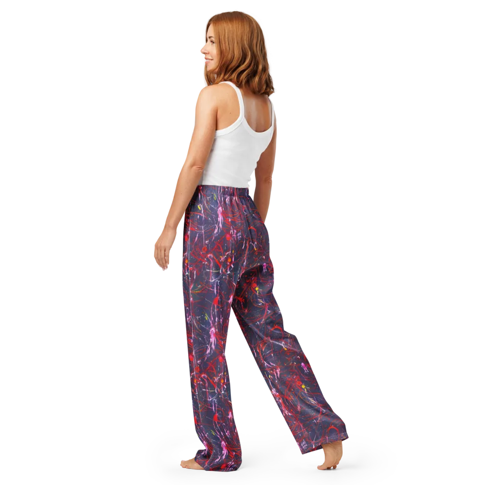 Crimson Circuit on Women's Pajama Pants — Back