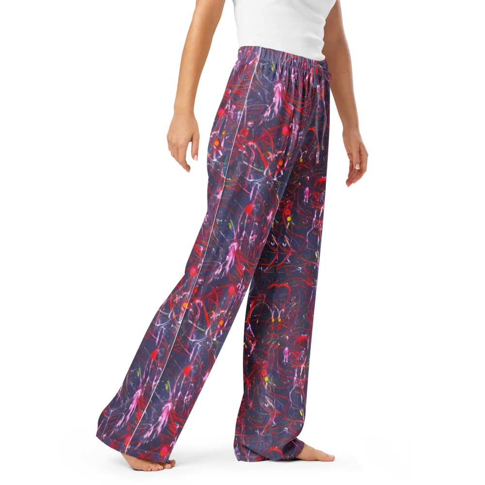 Crimson Circuit on Women's Pajama Pants — Right Front
