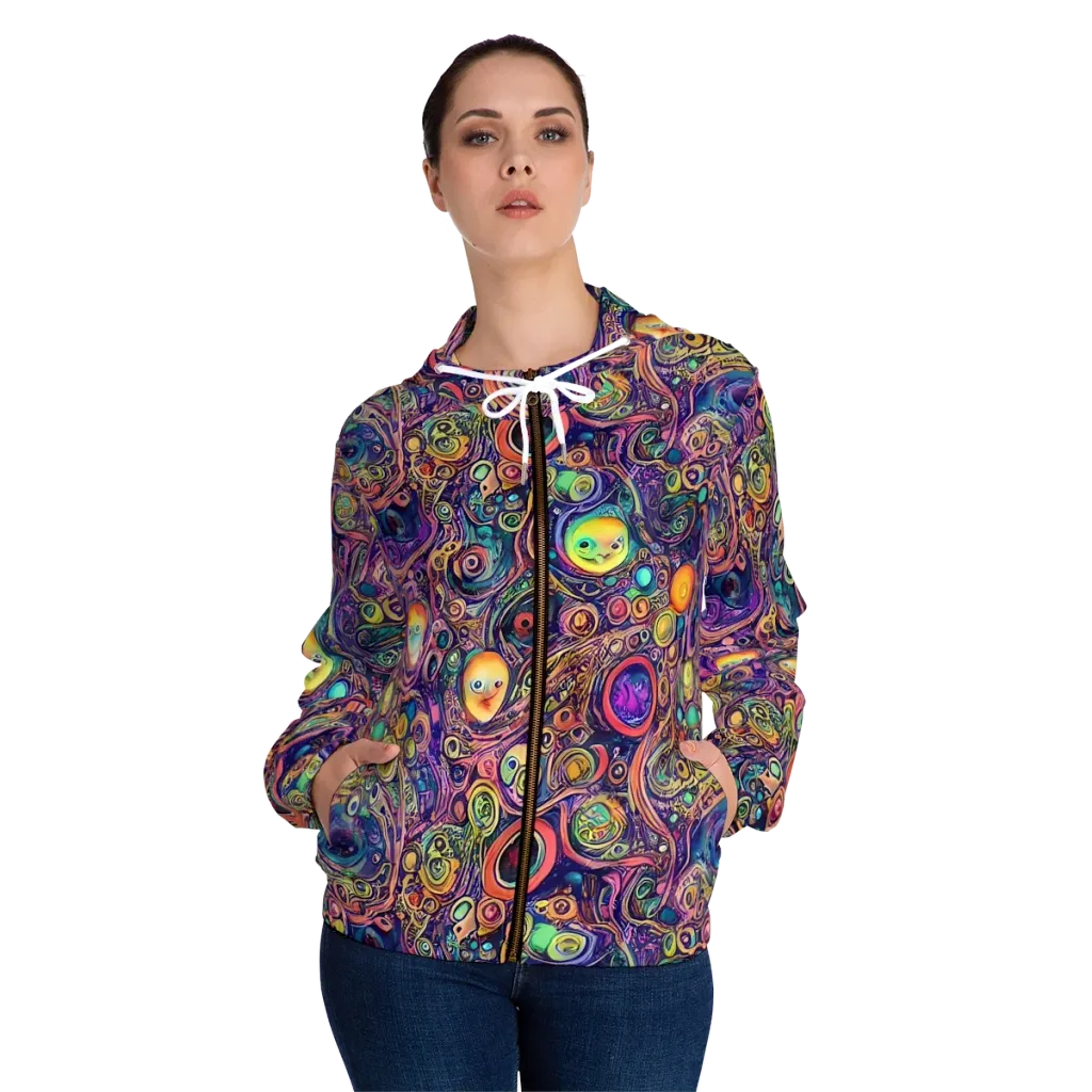 Jansson's Nebula on Women's Full-Zip Hoodie — Front On Person