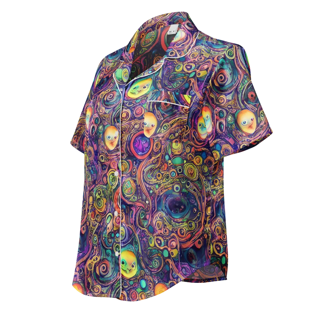 Jansson's Nebula on Women's Short Sleeve Pajama Top — Left Front