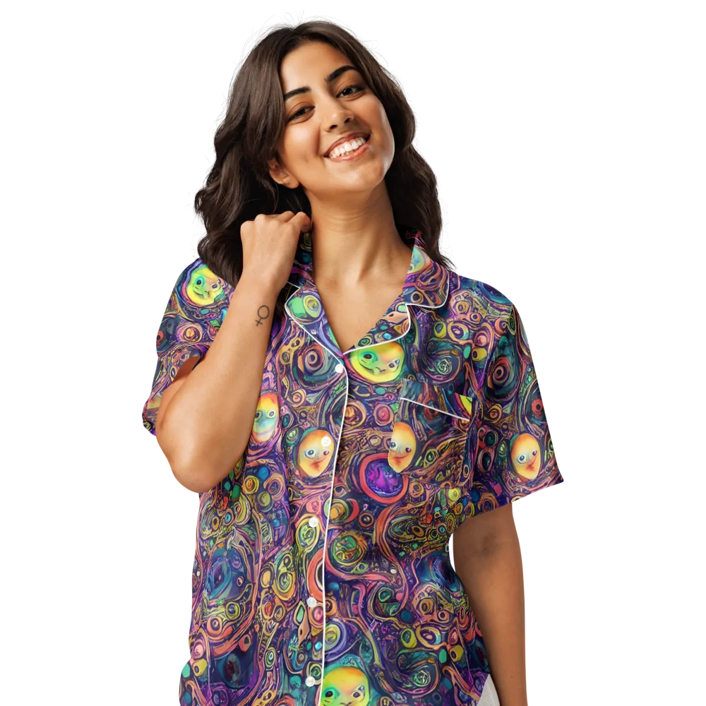 Jansson's Nebula on Women's Short Sleeve Pajama Top — Front