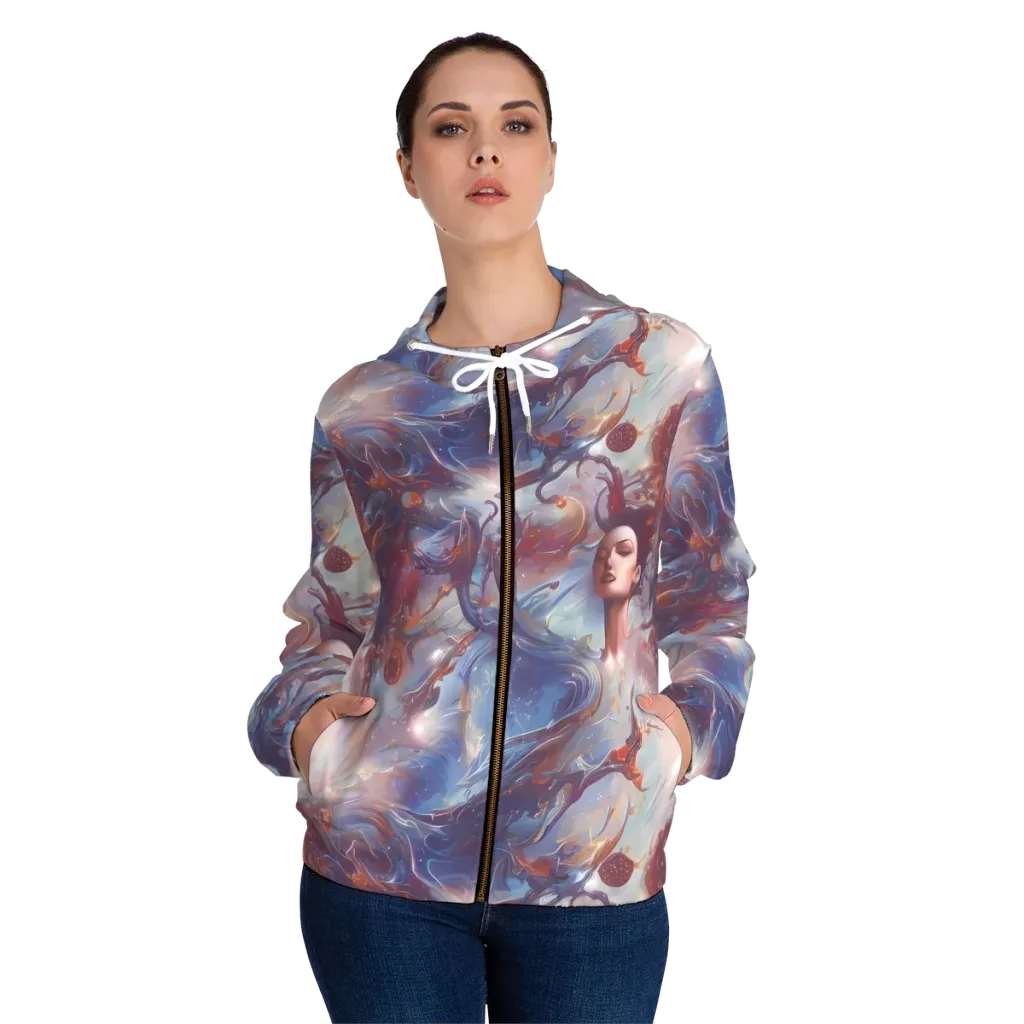 Dreamweaver on Women's Full-Zip Hoodie — Front On Person
