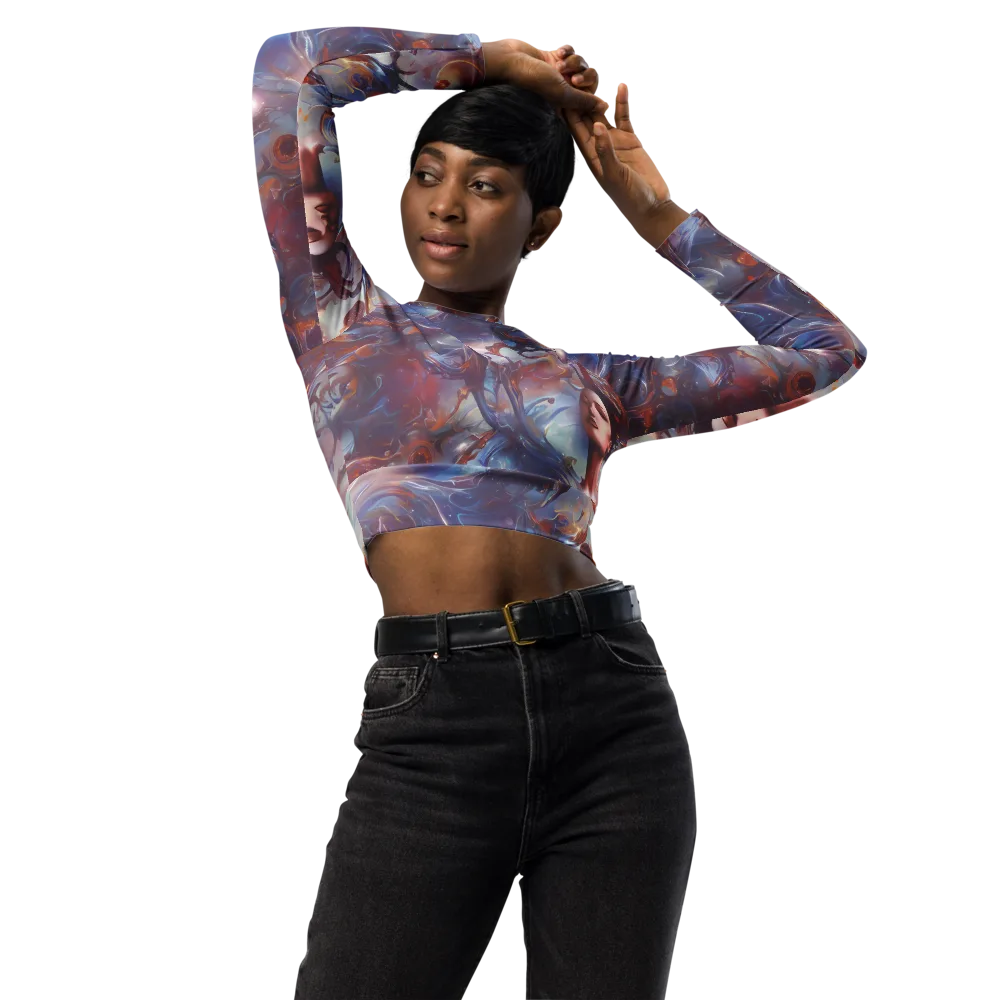 Dreamweaver on Long Sleeve Crop Top — Front
