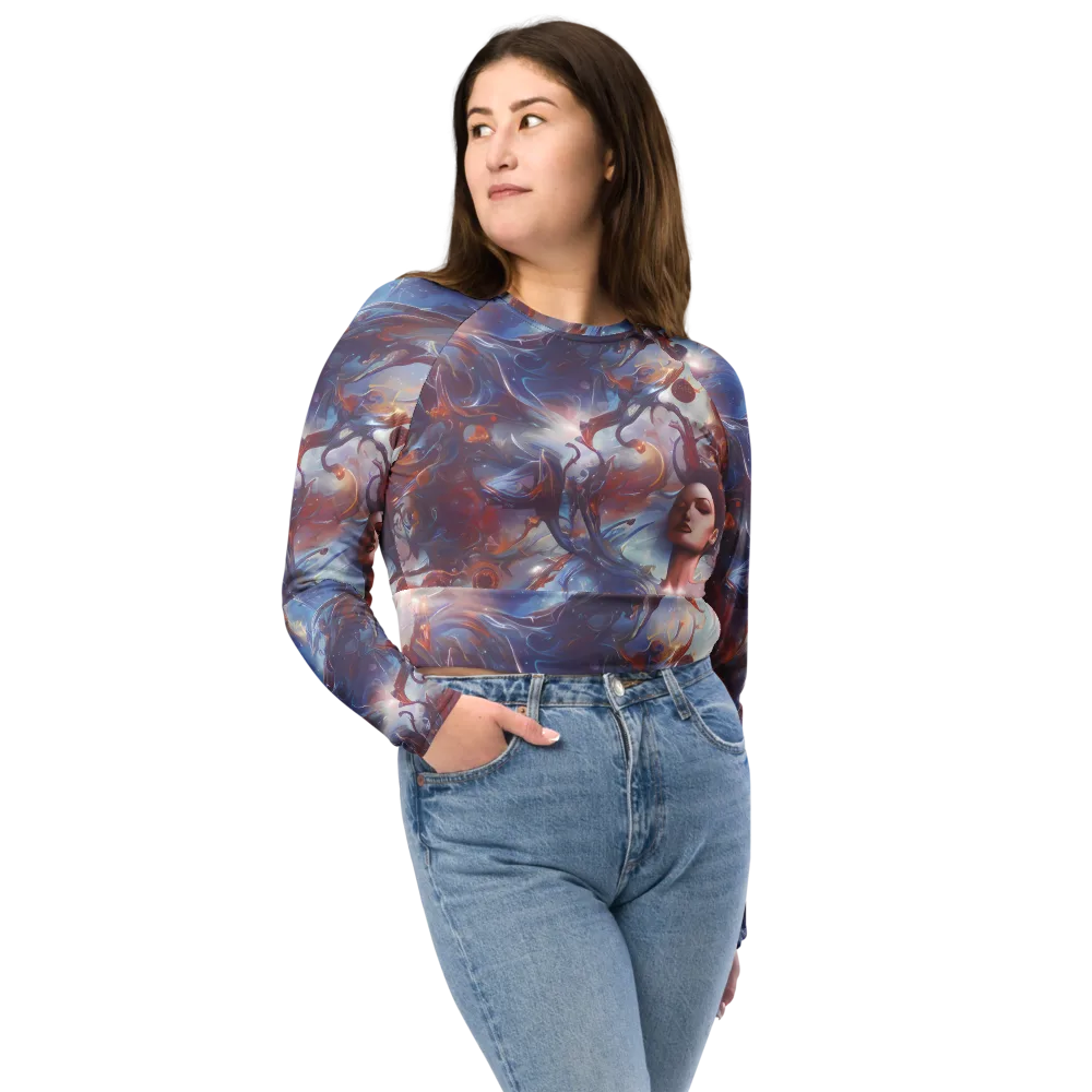Dreamweaver on Long Sleeve Crop Top — Front