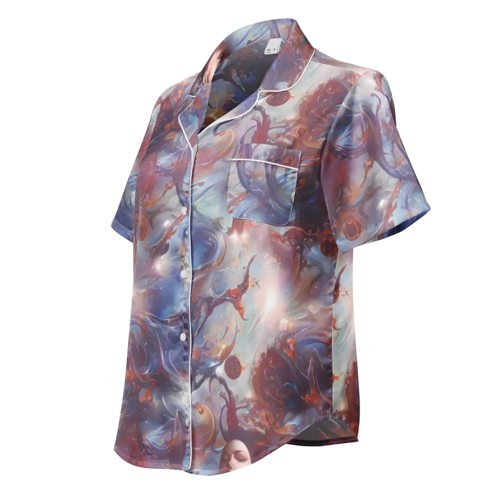 Dreamweaver on Women's Short Sleeve Pajama Top — Left Front