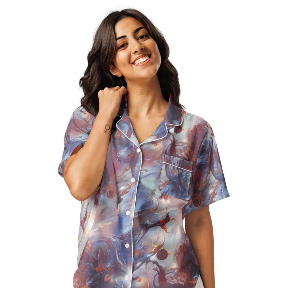 Dreamweaver on Women's Short Sleeve Pajama Top — Front