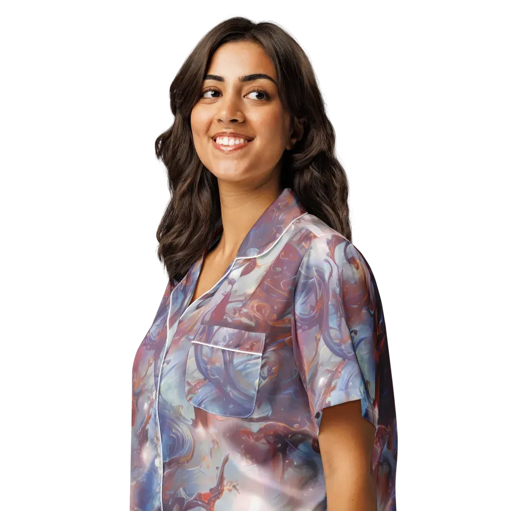 Dreamweaver on Women's Short Sleeve Pajama Top — Left Front