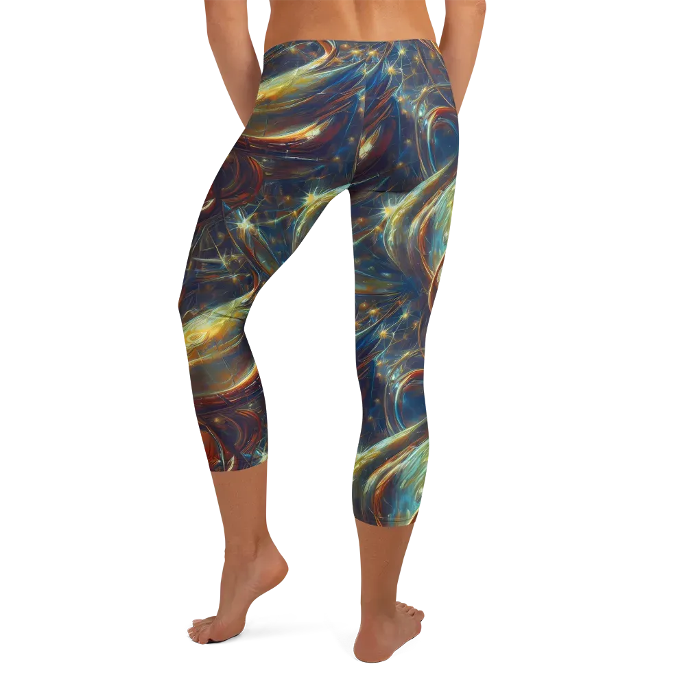 Celestial Vortex on Capri Leggings — Back