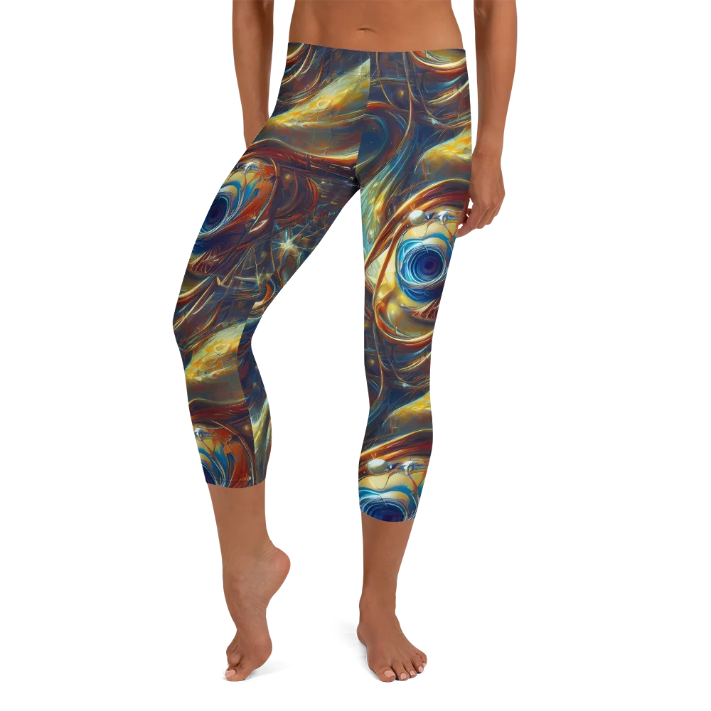 Celestial Vortex on Capri Leggings — Front