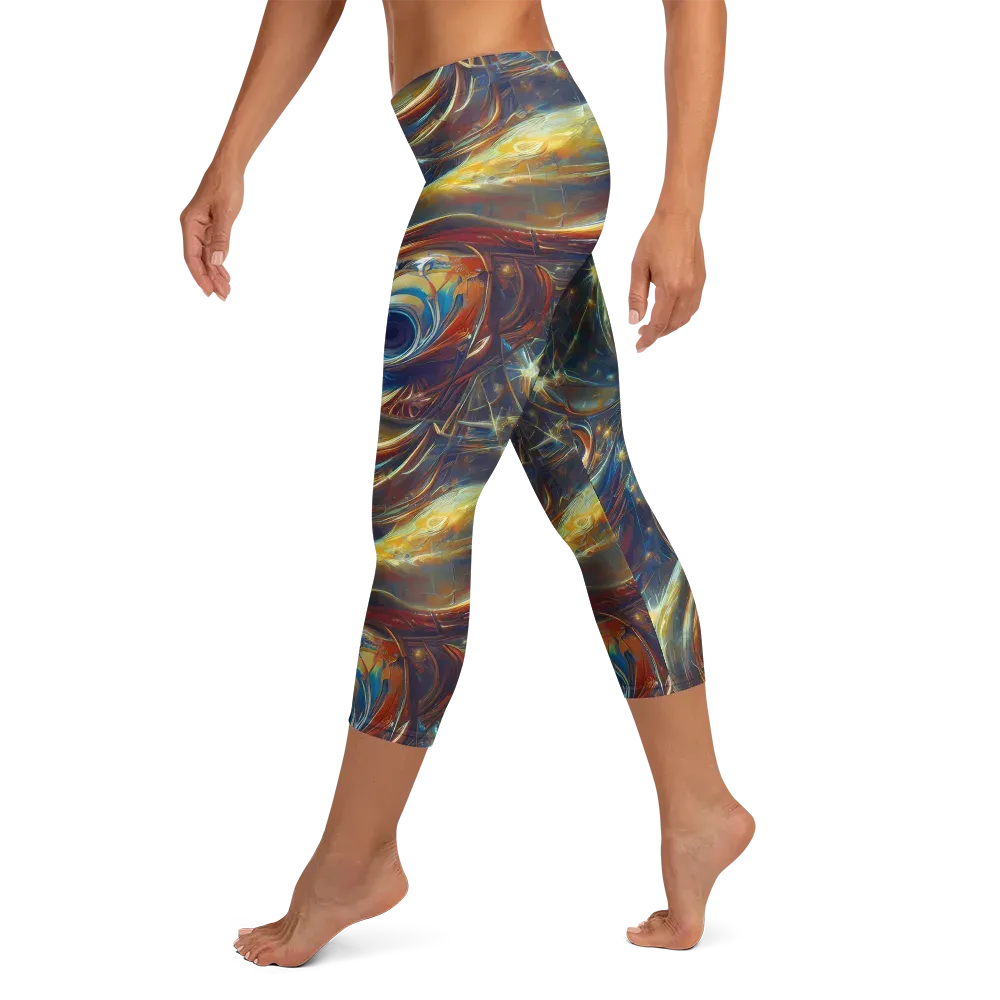 Celestial Vortex on Capri Leggings — Left