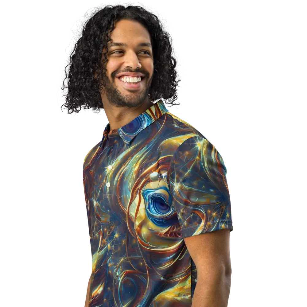 Celestial Vortex on Men's Slim Fit Polo Shirt — Left Front