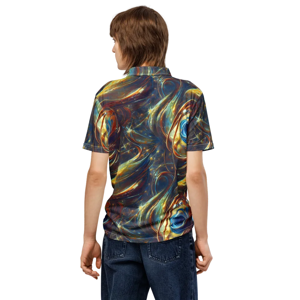 Celestial Vortex on Men's Slim Fit Polo Shirt — Back