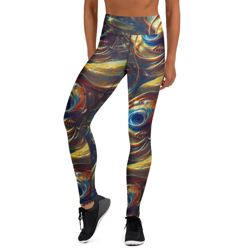 Celestial Vortex on Yoga Leggings — Front