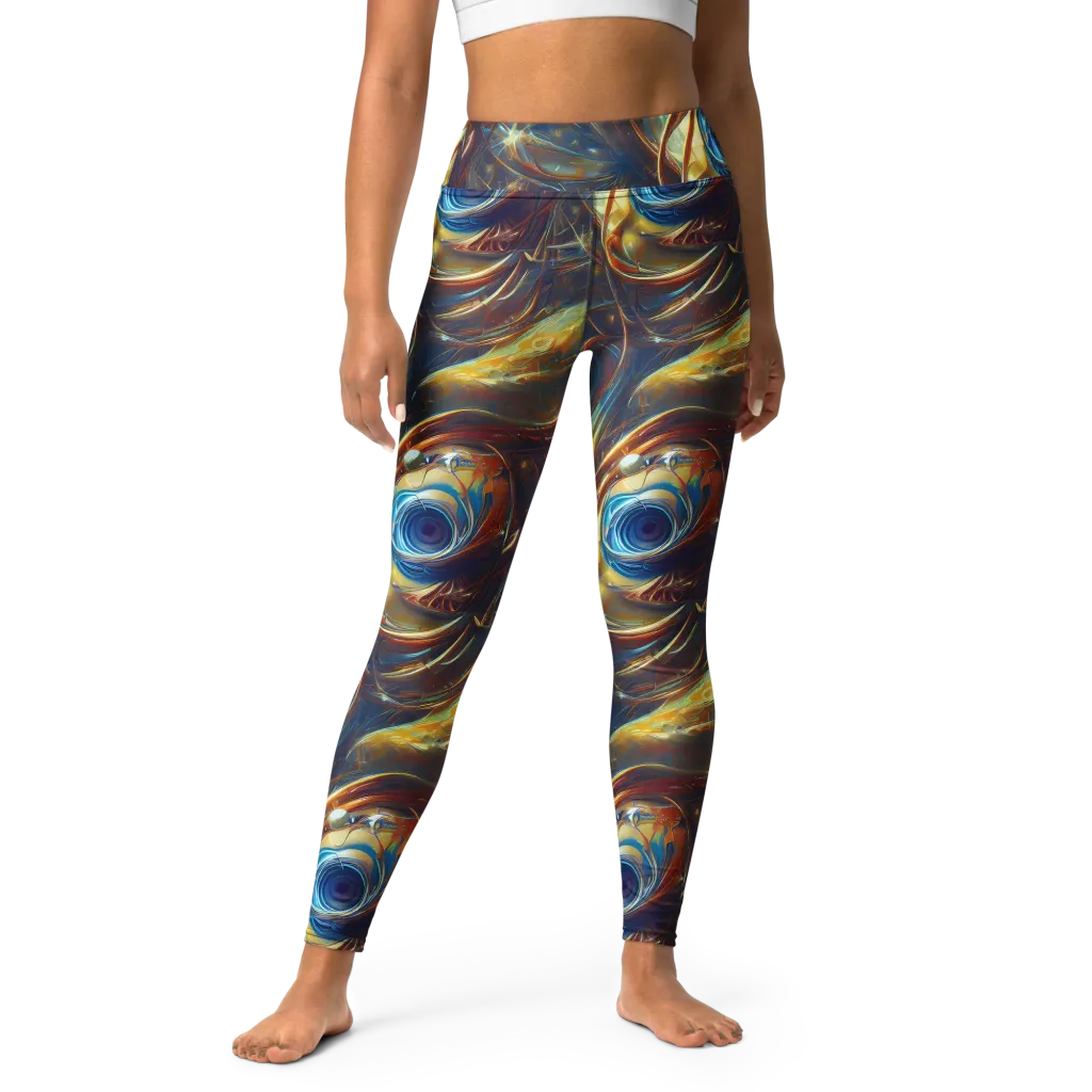 Celestial Vortex on Yoga Leggings — Front
