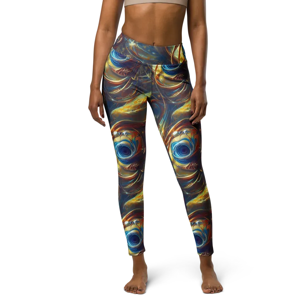 Celestial Vortex on Yoga Leggings — Front