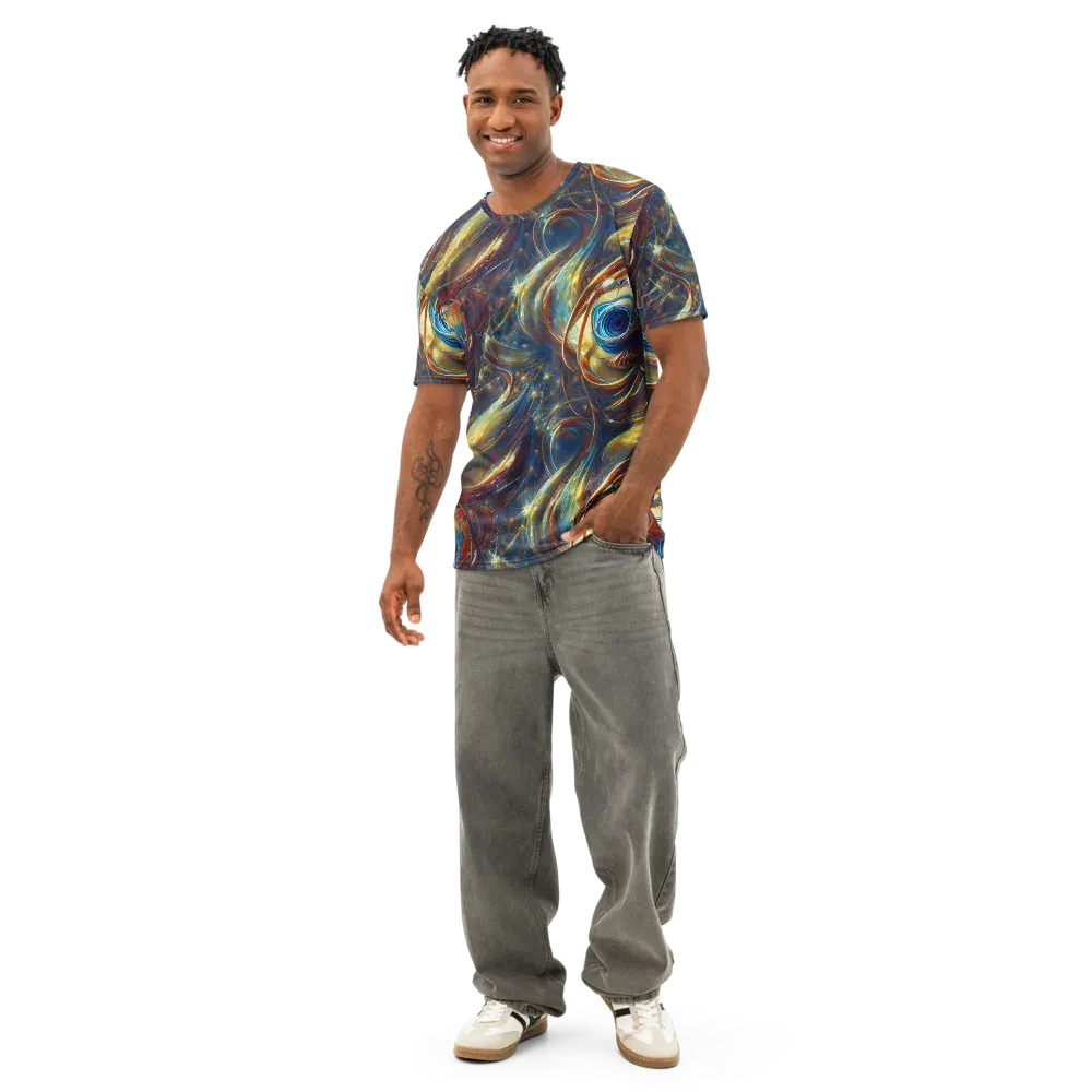 Celestial Vortex on Men's Cotton Crew Neck T-Shirt — Front