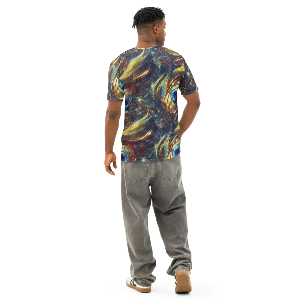 Celestial Vortex on Men's Cotton Crew Neck T-Shirt — Back