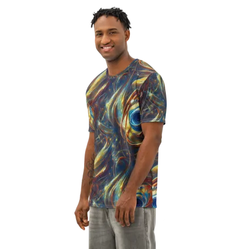 Celestial Vortex on a Men's Cotton Crew Neck T-Shirt