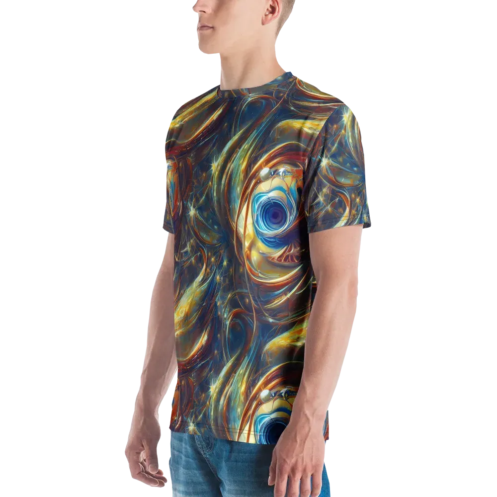Celestial Vortex on Men's Crew Neck T-Shirt — Left