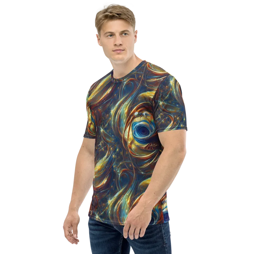 Celestial Vortex on Men's Crew Neck T-Shirt — Left