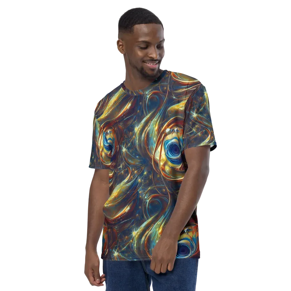 Celestial Vortex on Men's Crew Neck T-Shirt — Left