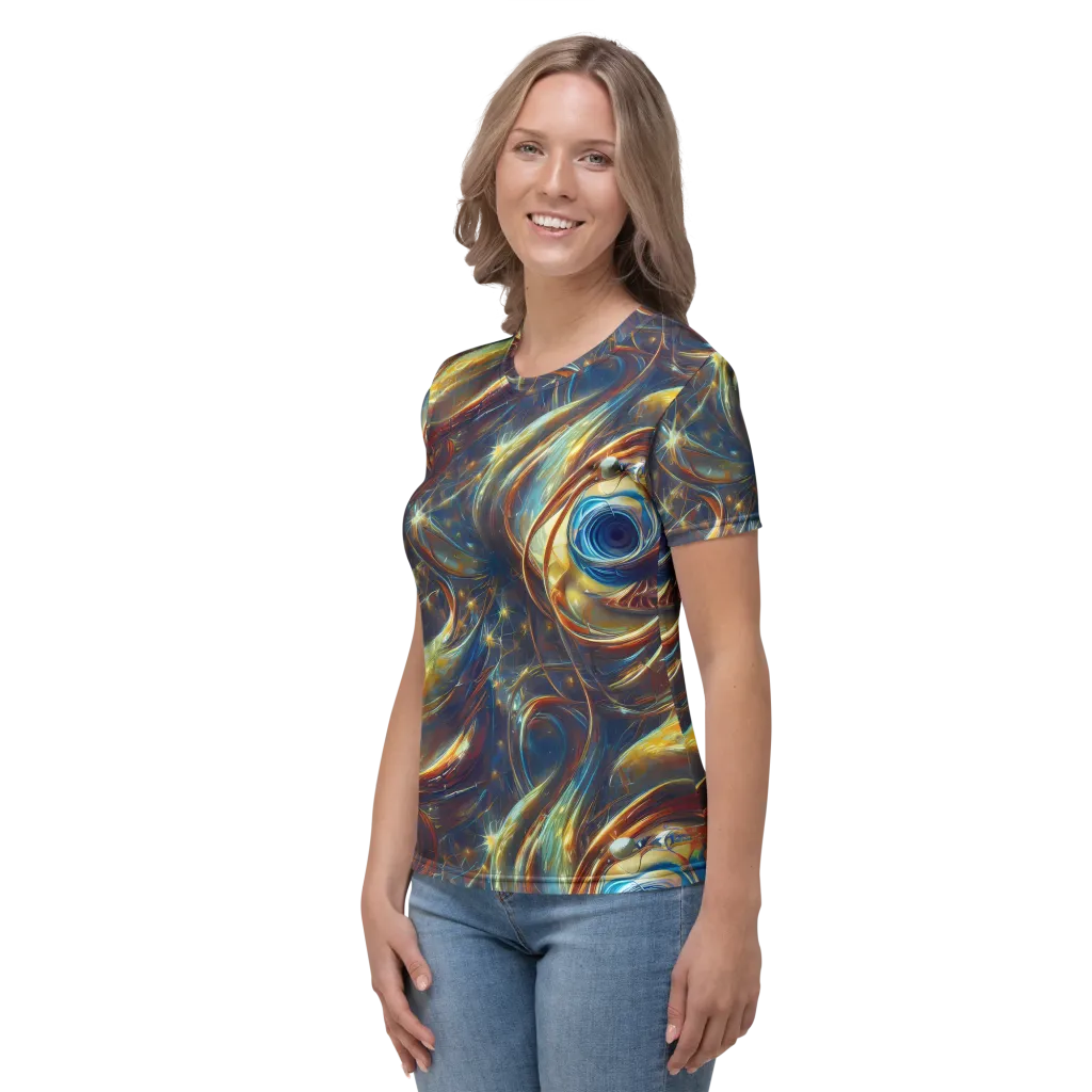Celestial Vortex on Women's Crew Neck T-Shirt — Left