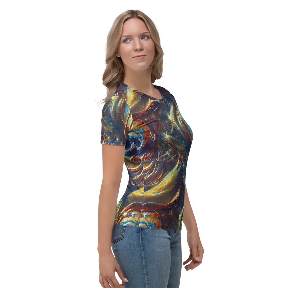 Celestial Vortex on Women's Crew Neck T-Shirt — Right