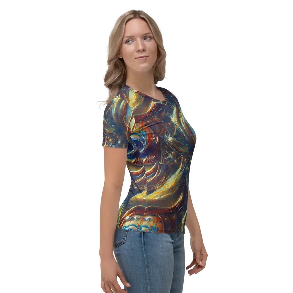 Celestial Vortex on Women's Crew Neck T-Shirt — Right