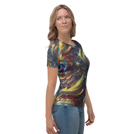 Celestial Vortex on a Women's Crew Neck T-Shirt