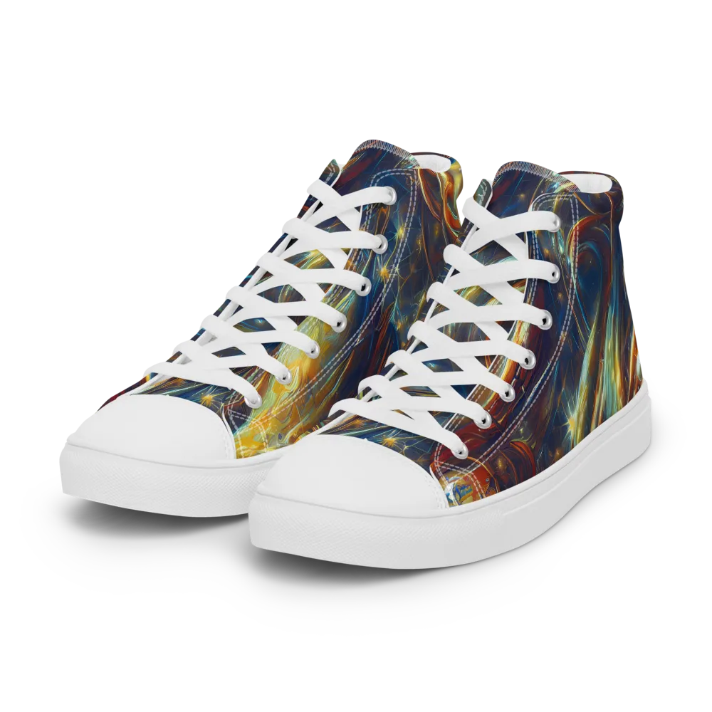 Celestial Vortex on Women's High Top Canvas Shoes — Left Front