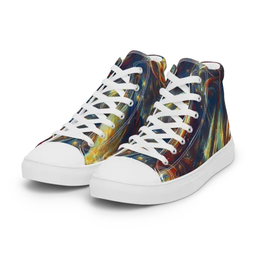 Celestial Vortex on a Women's High Top Canvas Shoes