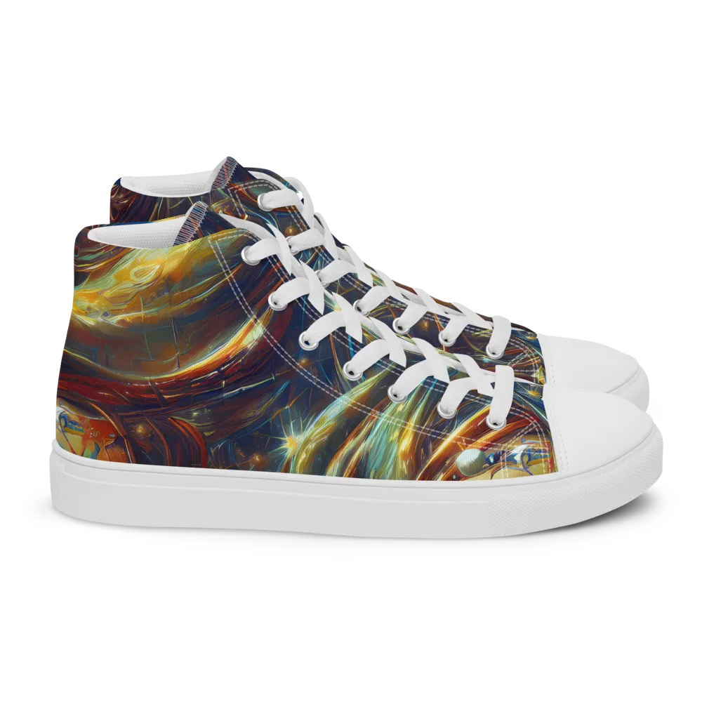 Celestial Vortex on Women's High Top Canvas Shoes — Right