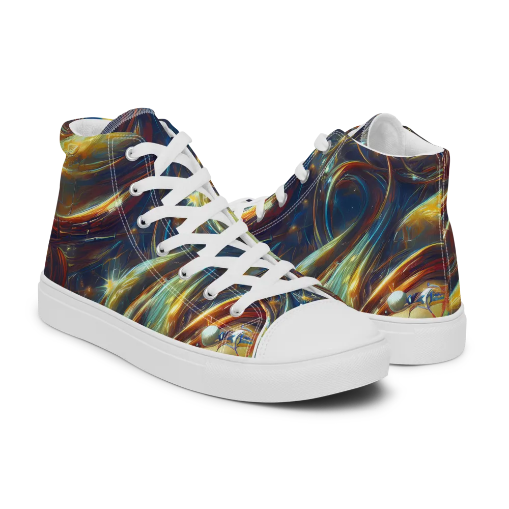 Celestial Vortex on Women's High Top Canvas Shoes — Right