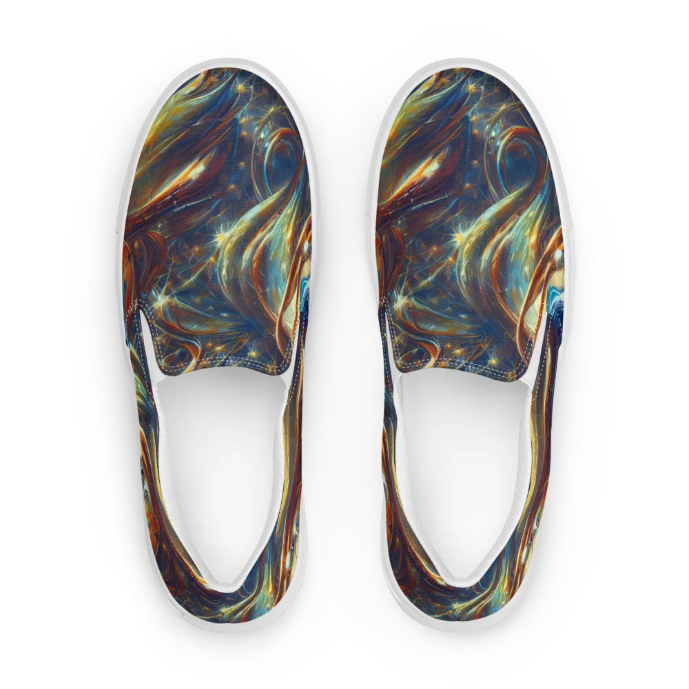 Celestial Vortex on Men's Slip-On Canvas Shoes — Front
