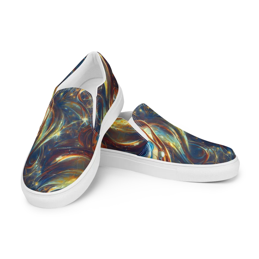 Celestial Vortex on Men's Slip-On Canvas Shoes — Left Front