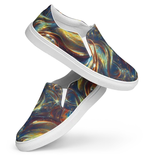 Celestial Vortex on a Women's Slip-On Canvas Shoes
