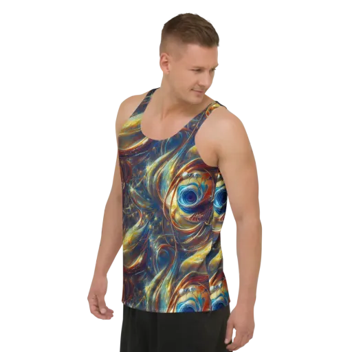 Celestial Vortex on a Men's Tank Top