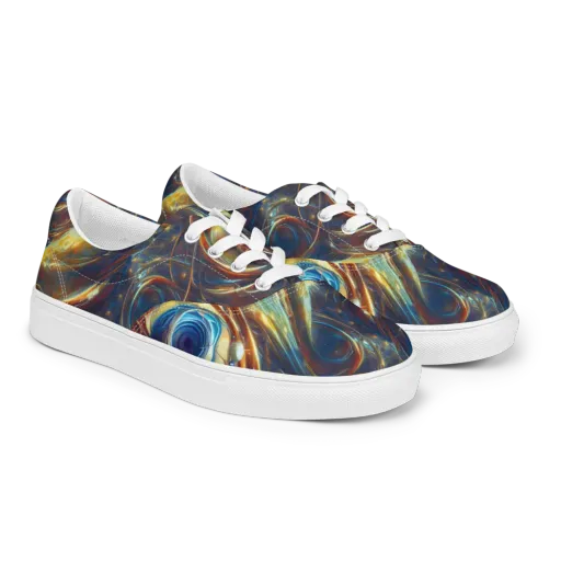 Celestial Vortex on a Men's Lace-Up Canvas Shoes