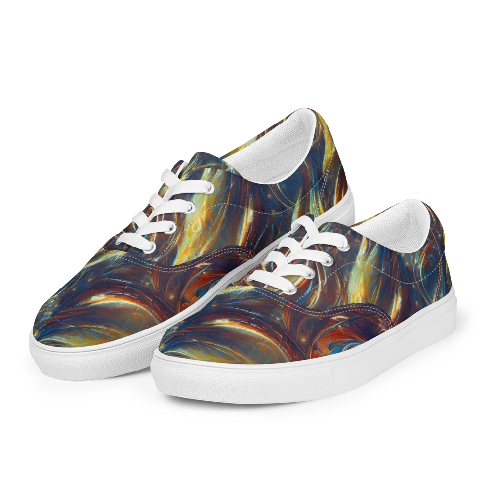 Celestial Vortex on Men's Lace-Up Canvas Shoes — Left Front