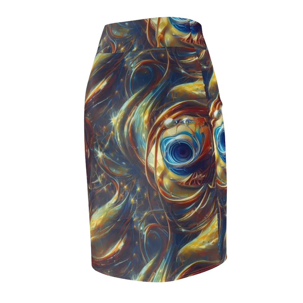 Celestial Vortex on Pencil Skirt — Back Side
