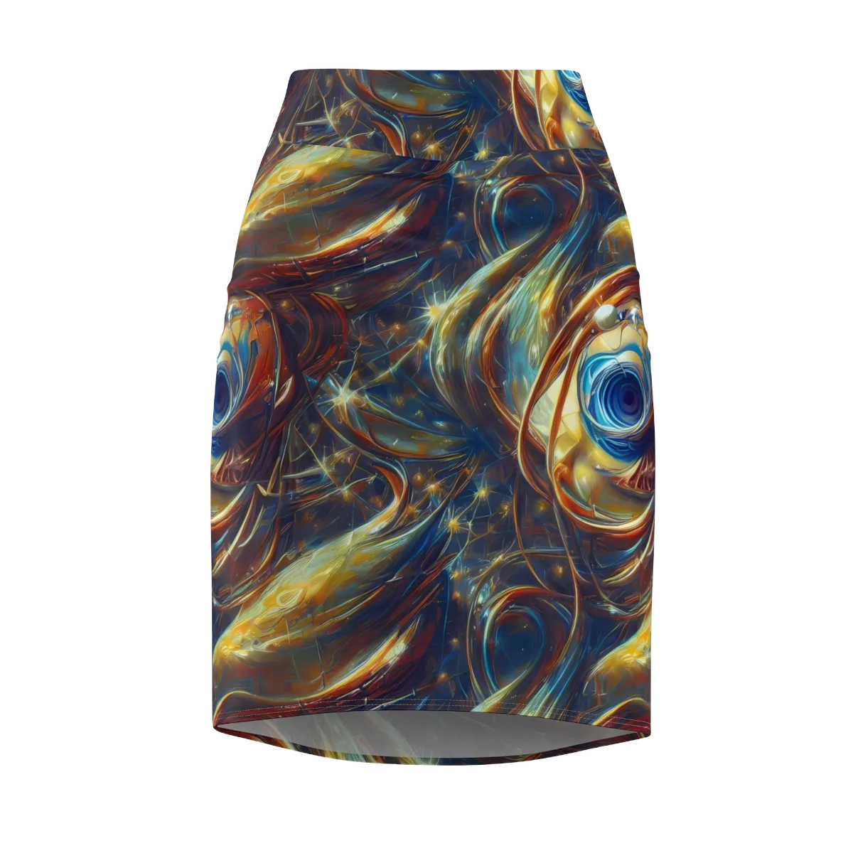 Celestial Vortex on Pencil Skirt — Front