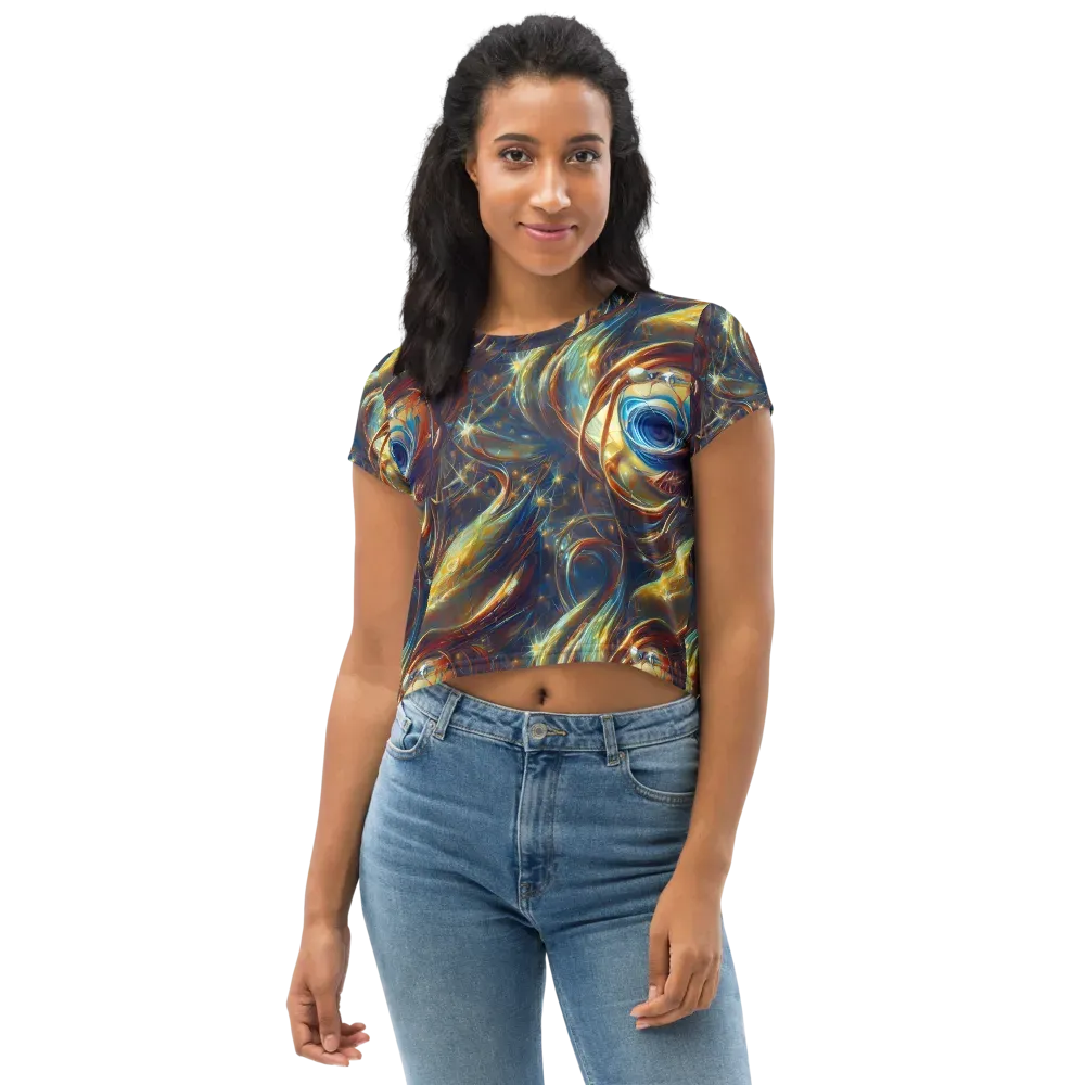 Celestial Vortex on Crop Tee — Front