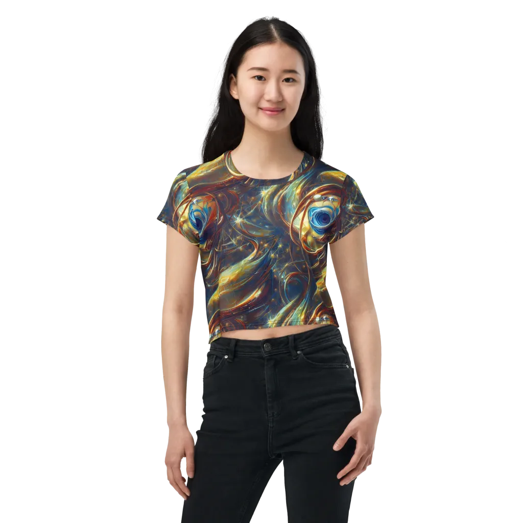 Celestial Vortex on Crop Tee — Front