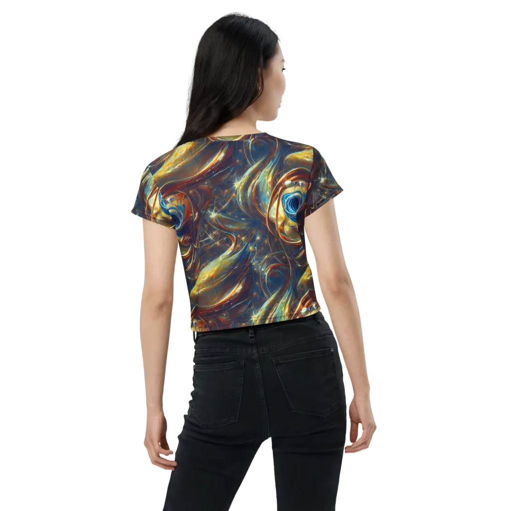 Celestial Vortex on Crop Tee — Back